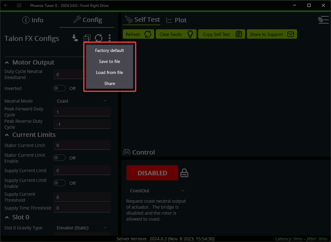 Additional config options