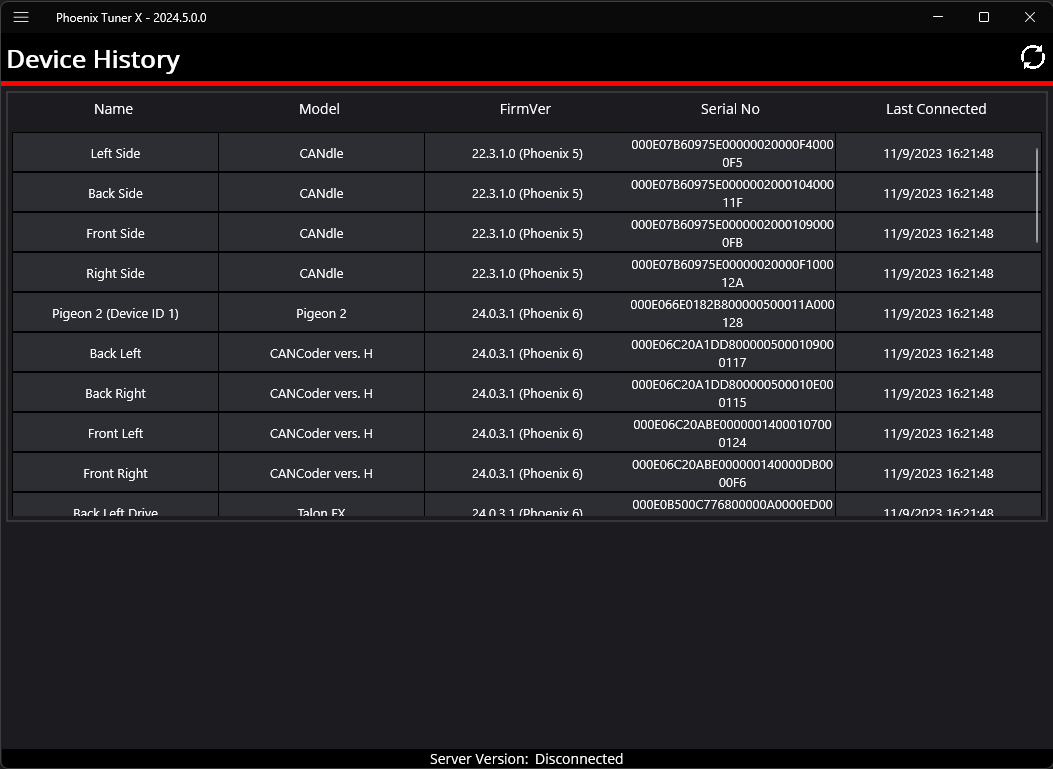 Device History robot