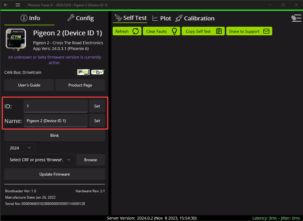 Highlighting device ID and name fields.