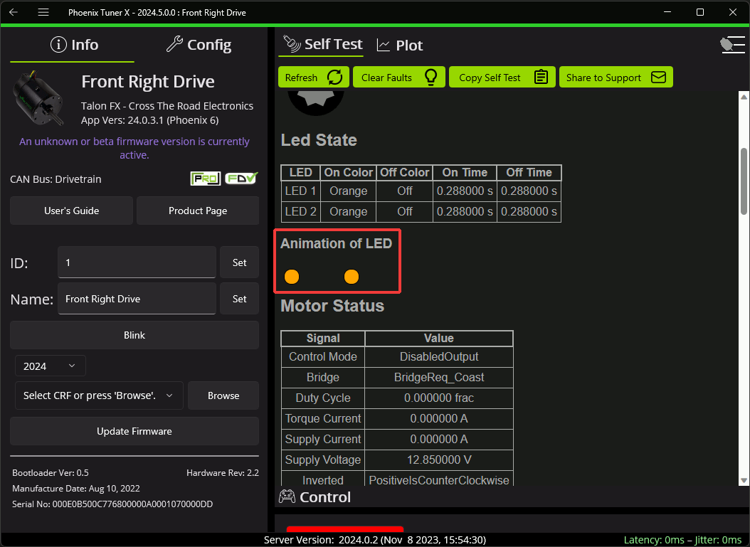 Highlight blinking LEDs in Phoenix Tuner X