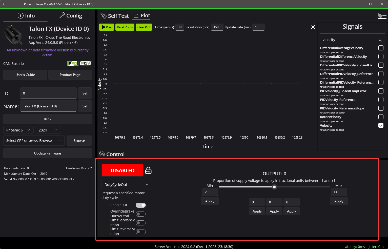 Indicating the control section in Tuner