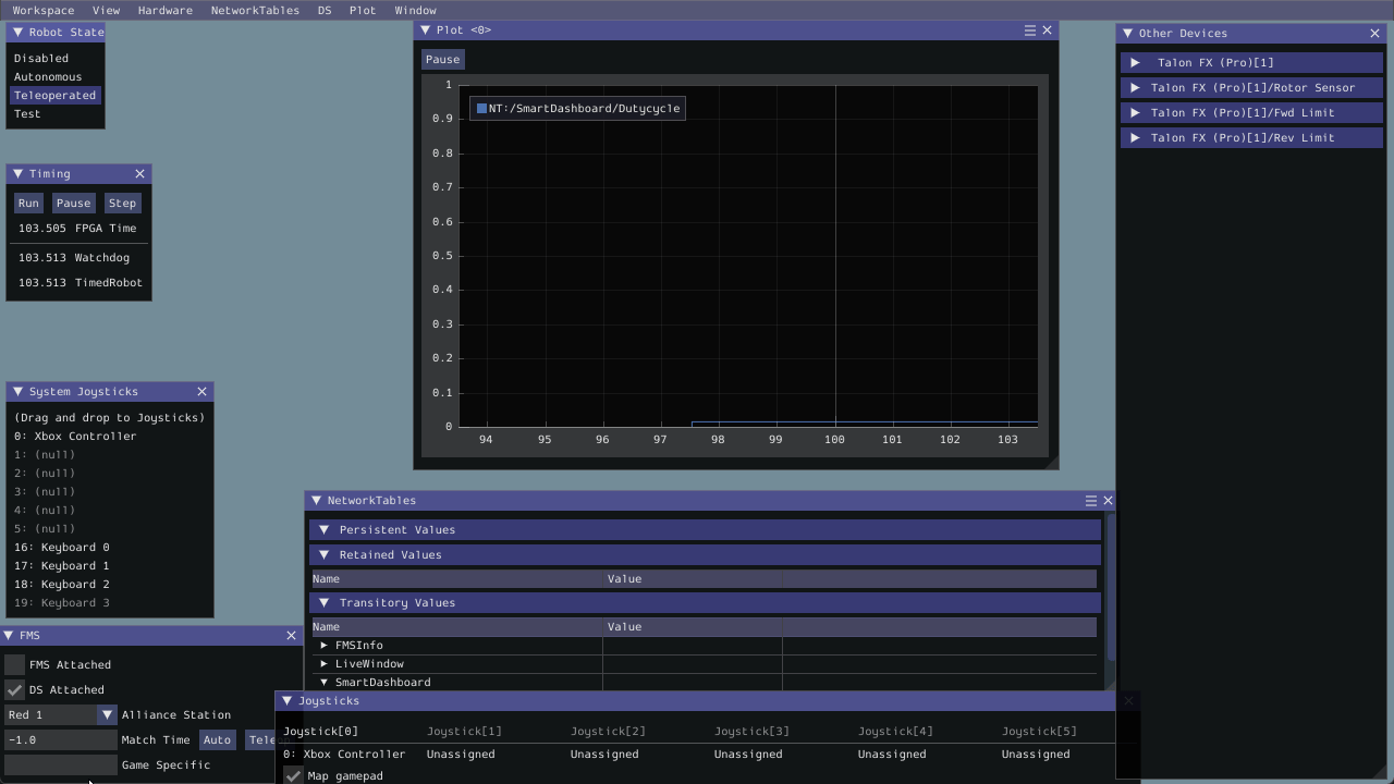 Showcasing robot control in simulation