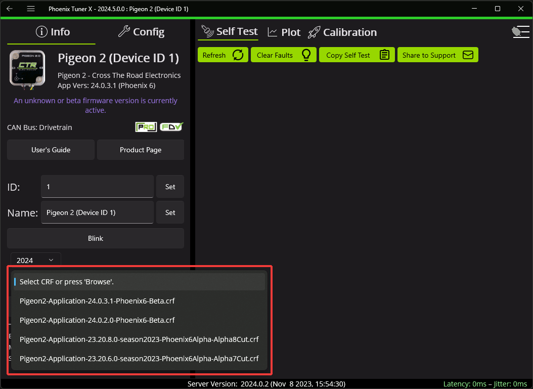 Firmware version picker