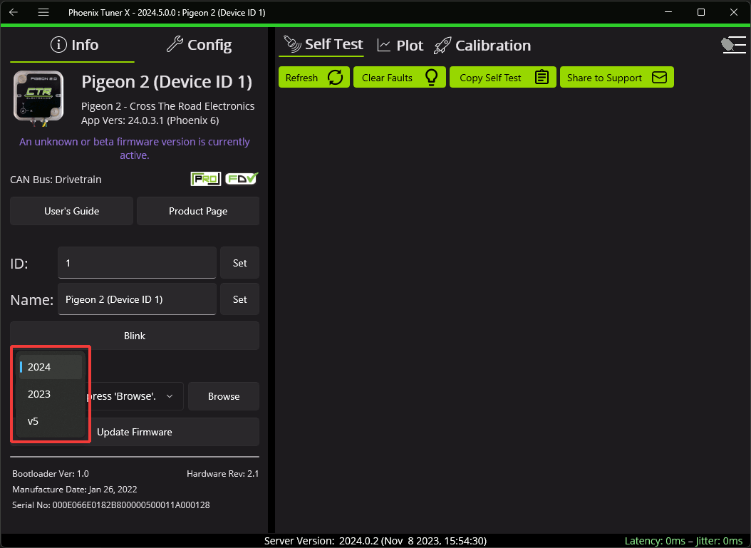 Toggle switching between Phoenix 5 and Pro