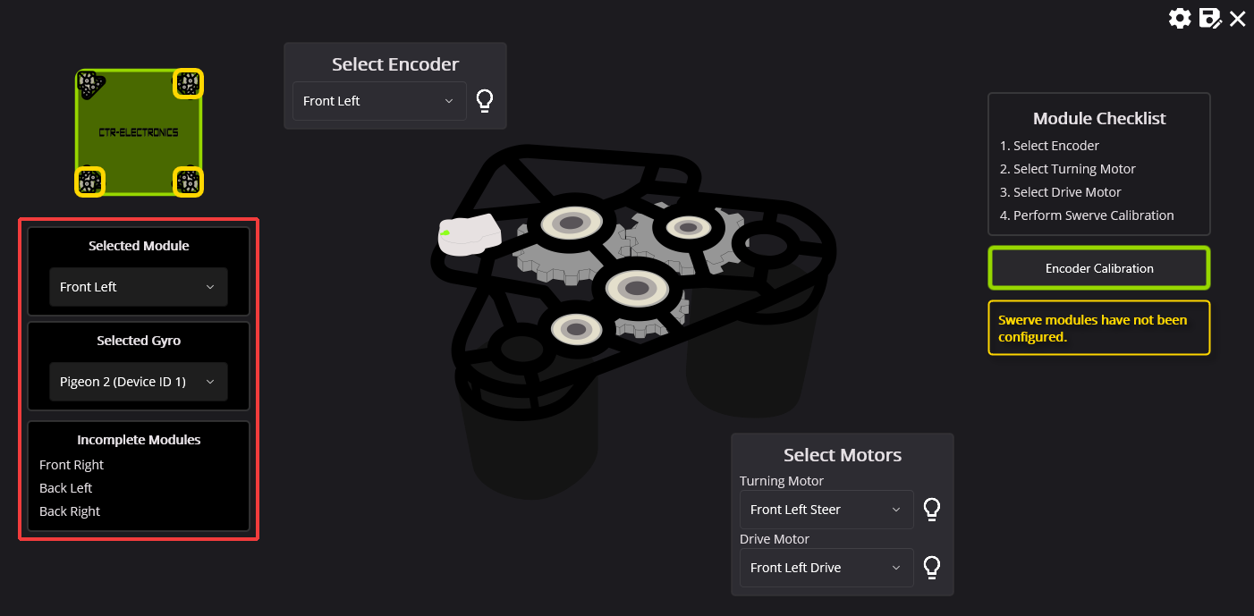 Swapping between swerve modules