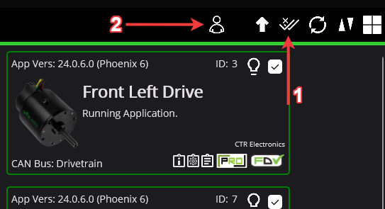 Showing batch selection option in the top right
