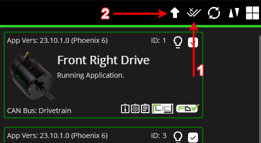 Showing batch selection option in the top right