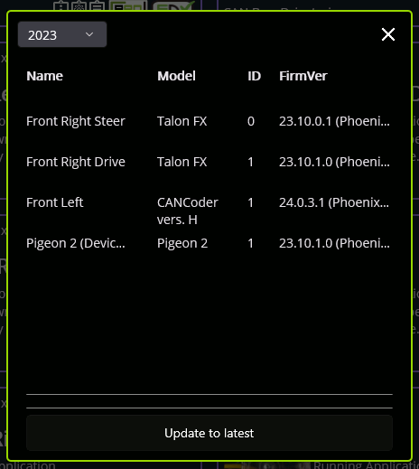 Batch selection screen