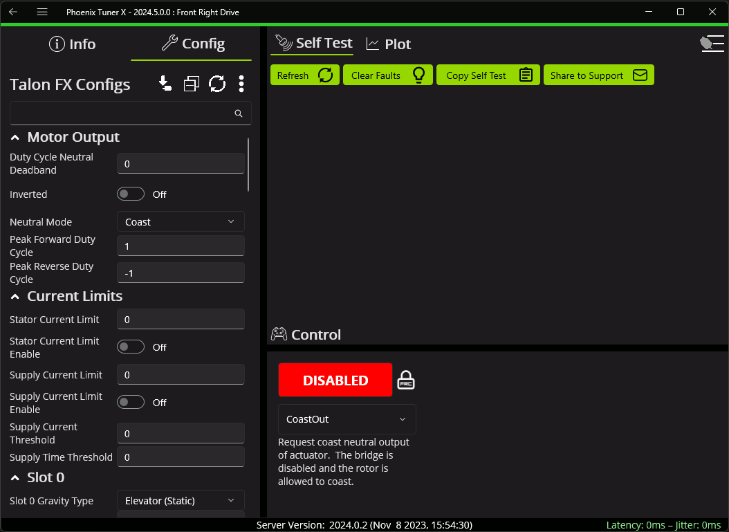 Tuner X configs page